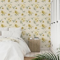 Floral Vliestapete Gelb Grandeco VXB-006-09-1 Heavy Duty Tapete