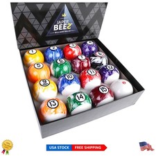 Tournament Quality Billiard Balls - 16 Piece Set with Stunning Marble Design