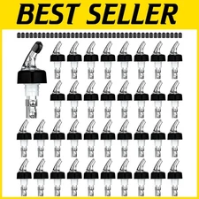 Precision Liquor Pourers with Caps - 30 ml Automatic Measuring Spouts, 80 Pack