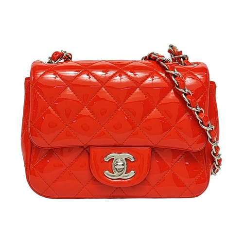 CHANEL CLASSIC FLAP Mini bags Patent leather Red Free Shipping | Duties Paid