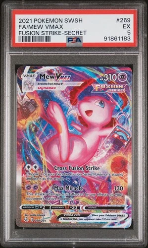 2021 POKEMON SWORD & SHIELD FUSION STRIKE SECRET #269 FULL ART/MEW VMAX PSA 5