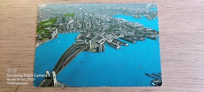 Postcard Sydney Aerial View Harbour and Harbour 06/07/1968 Bridge gel_7