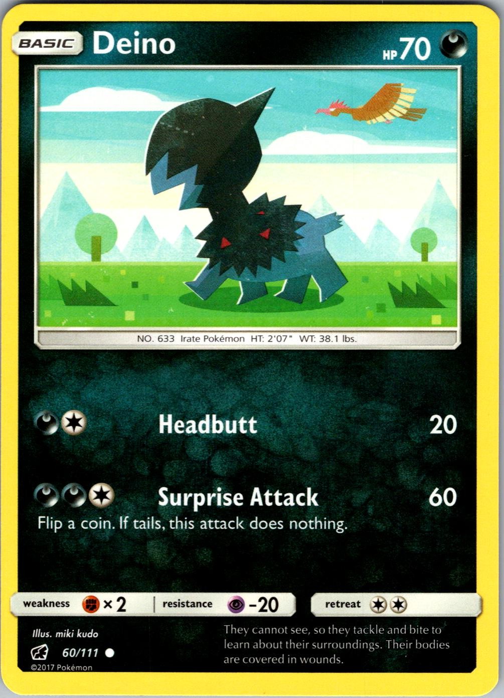 Deino 60/111 Common Crimson Invasion Pokemon Near Mint