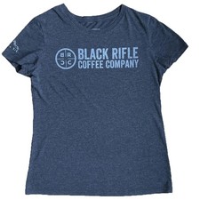 Black Rifle Coffee T Shirt Women’s L Dark Gray Logo Snake Spellout USA Made Top