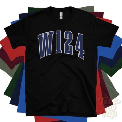 W124 T-SHIRT VARSITY LOGO College Style Fahrzeug Autofahrer