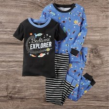 Carters Boys Size 2T Space Themed Pajamas Snug Fit Cotton 4 Piece