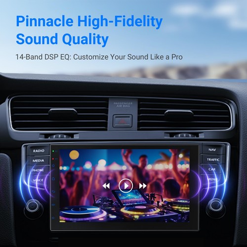 7" Double Din Car Stereo w/Wireless CarPlay & Android Auto - Android 13 Touch... - Picture 3 of 8