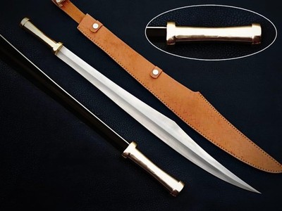 Handmade Riptide Sword Mythic Hero Inspired Blade | Brass & Steel Fantasy