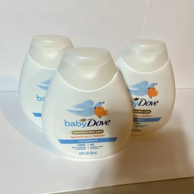 Dove Baby Sensitive Skin Care Hypoallergenic Lotion Rich Moisture 6.5oz 3 Pack