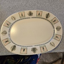 Pfaltzgraff Naturewood Portfolio Owalny talerz ceramiczny Wzór botaniczny USA