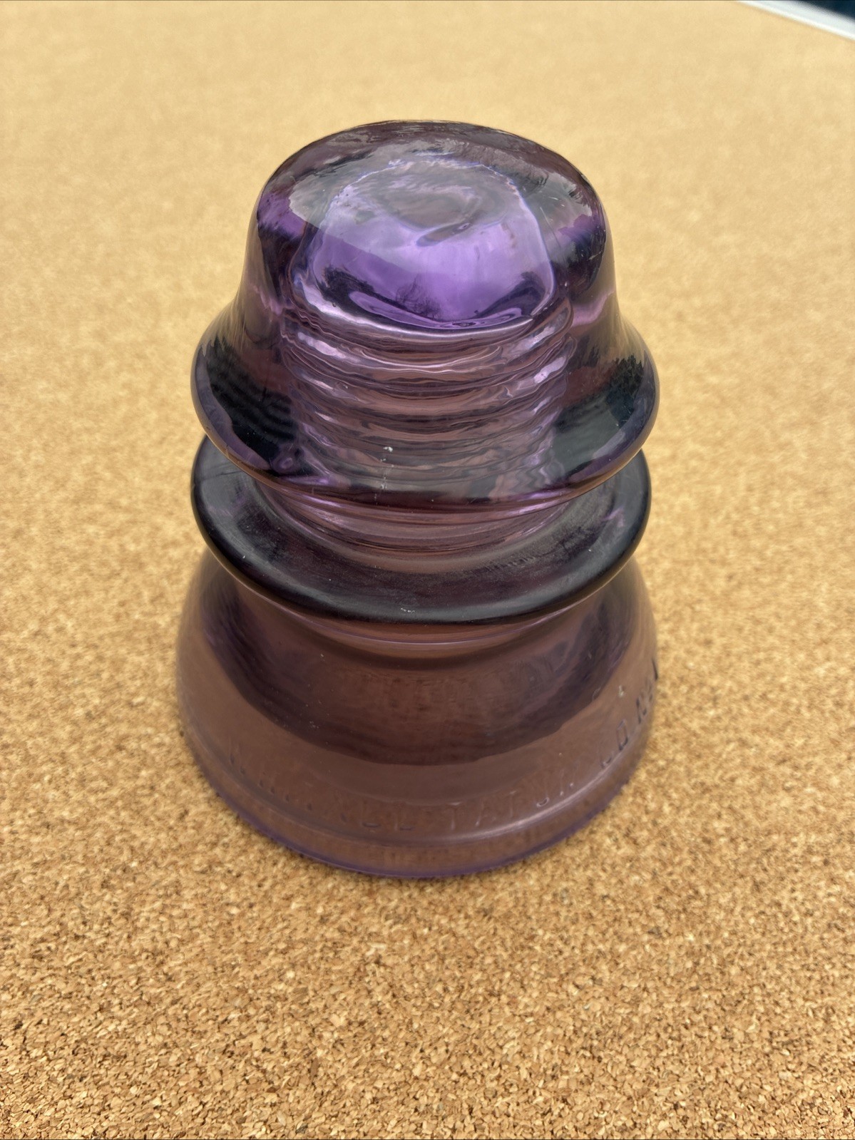 Antique Whitall Tatum Co. Glass Insulator No. 1 Amethyst Purple Small  Chips