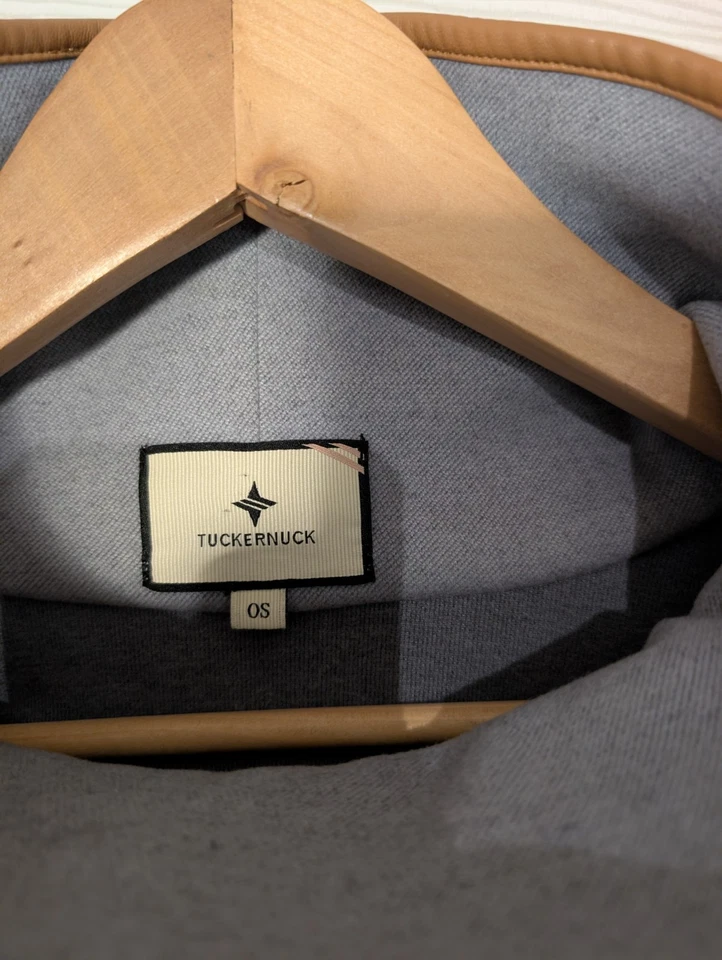 Tuckernuck Piper Poncho Leather Trim Funnel Neck Gray V neck Cape - Image 3 of 4