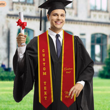 Custom Class of 2026 stoles Graduation Personalized Logo Text Grad Stole Sash