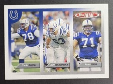 2005 TARIK GLENN/ JEFF SATURDAY/ RYAN DIEM Topps Total Only Rookie RC #38 Colts