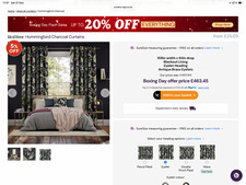 Hummingbird Charcoal Curtains Fully lined 108" width x 84" drop Blackout Lining