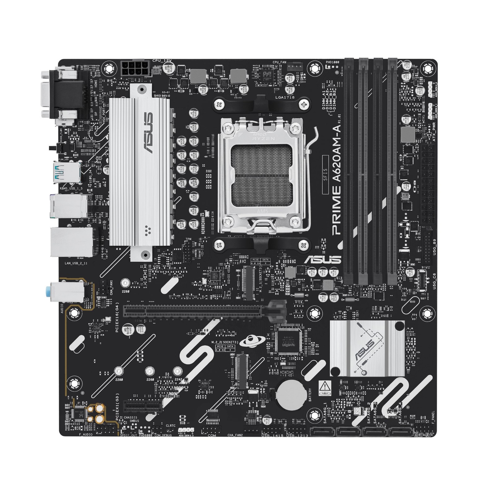 Asus Black Prime A620am-A-Csm Amd A620a Micro Atx Am5 Motherboard - Image 5