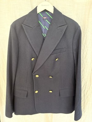 Rowing Blazers x Target Navy DB Blazer Gold Buttons XL Wool Blend EUC Preppy 