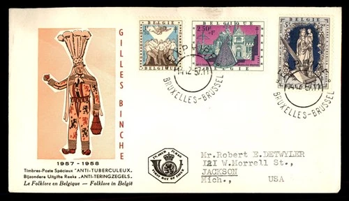 Mayfairstamps Belgium FDC 1957 Anti TB Combo Man in Costume First Day Cover aaw_
