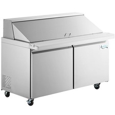 60" 2 Door Mega Top Stainless Steel Refrigerated Sandwich Prep Table