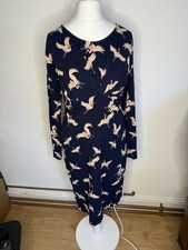 Mamalicious MLAVE Long Sleeve Jersey Maternity & Nursing Dress –Navy Crane Print