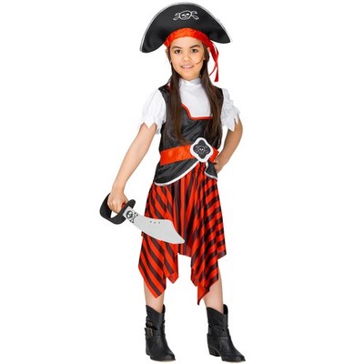 Mädchenkostüm Piratin +Piratenhut Seeräuberin Pirat Piratenbraut Fasching Kostüm