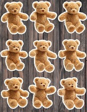 Fluffy Brown Bear Die Cut Vinyl Stickers Scrapbooking Laptop Waterbottle