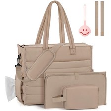 Diaper Bag Tote for Baby - Large Baby Bag 4Pcs with Waterproof Changing Pad P...