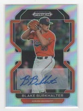 2022 Panini Prizm Draft Picks #PDP76 Blake Burkhalter Base Autographs Silver