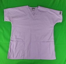 Cherokee medium SCRUB TOP Lavender Pale Purple Vneck Short Sleeve Pockets