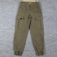 Cinq A Sept Pant Small Kelly Cargo Olive Green Jogger Denim Utility Stretch Chic