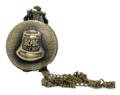 Pocket Watch AC/DC HELLs BELL  Analog Quartz with 32'' Chain Men Accessory