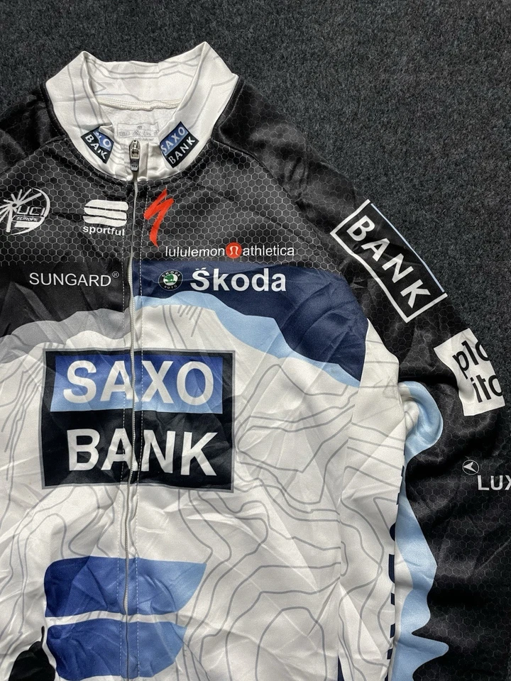 Camiseta deportiva de ciclismo SAXO BANK ORIGINAL MANGA COMPLETA TALLA M Foto 4 de 4