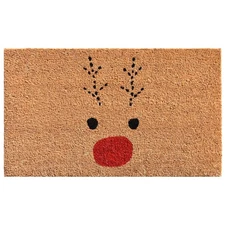 New Calloway Mills 105012436 Rudolph Doormat, 24" x 36", Red/Black Free Shipping
