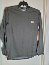 Men's Carhartt Force Relaxed Fit Long Sleeve Tshirt, Size Small, Green