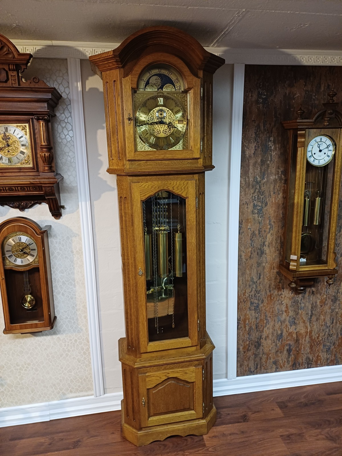 Standuhr Pendeluhr Regulator Kieninger mit 3-Melodienwerk 