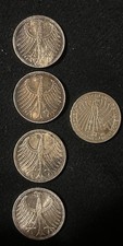 4 1970 german 5 deutsche marks 1 1973 5 mark. 62.5% silver 55.91 grams 