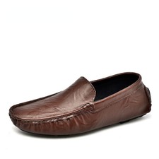 Men's Leather Loafers Casual Shoes Moccasins Slip on Flats Driving Shoes