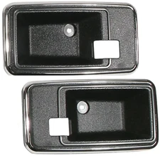 1978-1982 Corvette Interior Door Handle Latch Surround Bezels Pair Black C3 NEW
