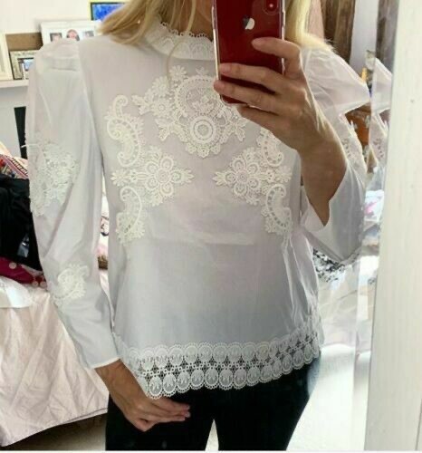 Zara Women Contrasting Poplin Blouse White Ref 4786/285 NWT