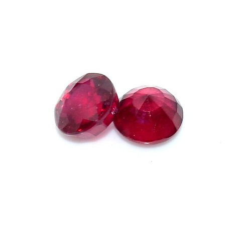 7 mm Natural Ruby Round Cut Pair 4.14 CTS Mozambique Loose Gemstones GF - Picture 7 of 8