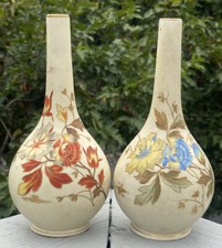 Pair of Antique Vintage Early 20th C. Austria 'Carlsbad' Porcelain Flower Vases