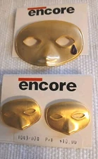 Vintage Encore Masquerade Venetian Mask Teardrop Brooch/Pin &Earrings New ***