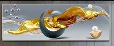 Large Gold Wall Art Gold and Gray Art UNFRAMED Large Wall Art Modern Abstract