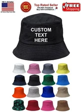 Personalized Text Embroidered Unisex Bucket Hat, Custom Text, Unisex One Size