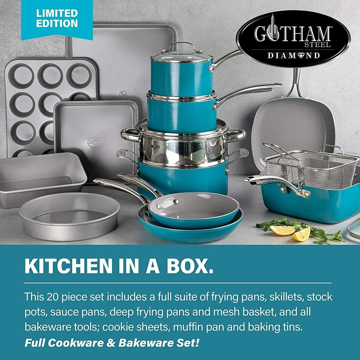 Gotham Steel 20 Piece Non-Stick Cookware Set