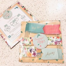 2 Packs x 24 Large Pretty Floral Party Food Canapé Cocktail Flag Decor Sticks