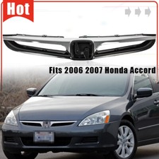 Fit For 2006 2007 Honda Accord Sedan Front Upper Grille Grill W Chrome Molding
