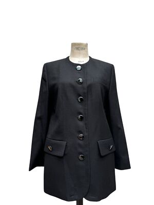 Balenciaga  Dark Grey Straight Fit Wool Blend Jacket  Size 42 fits L