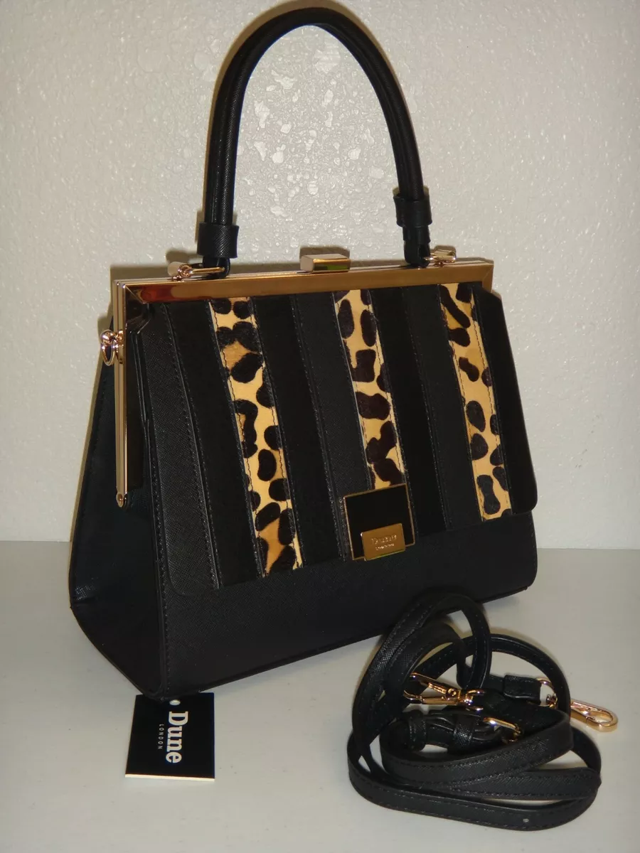 Dune black and leopard print bag sale