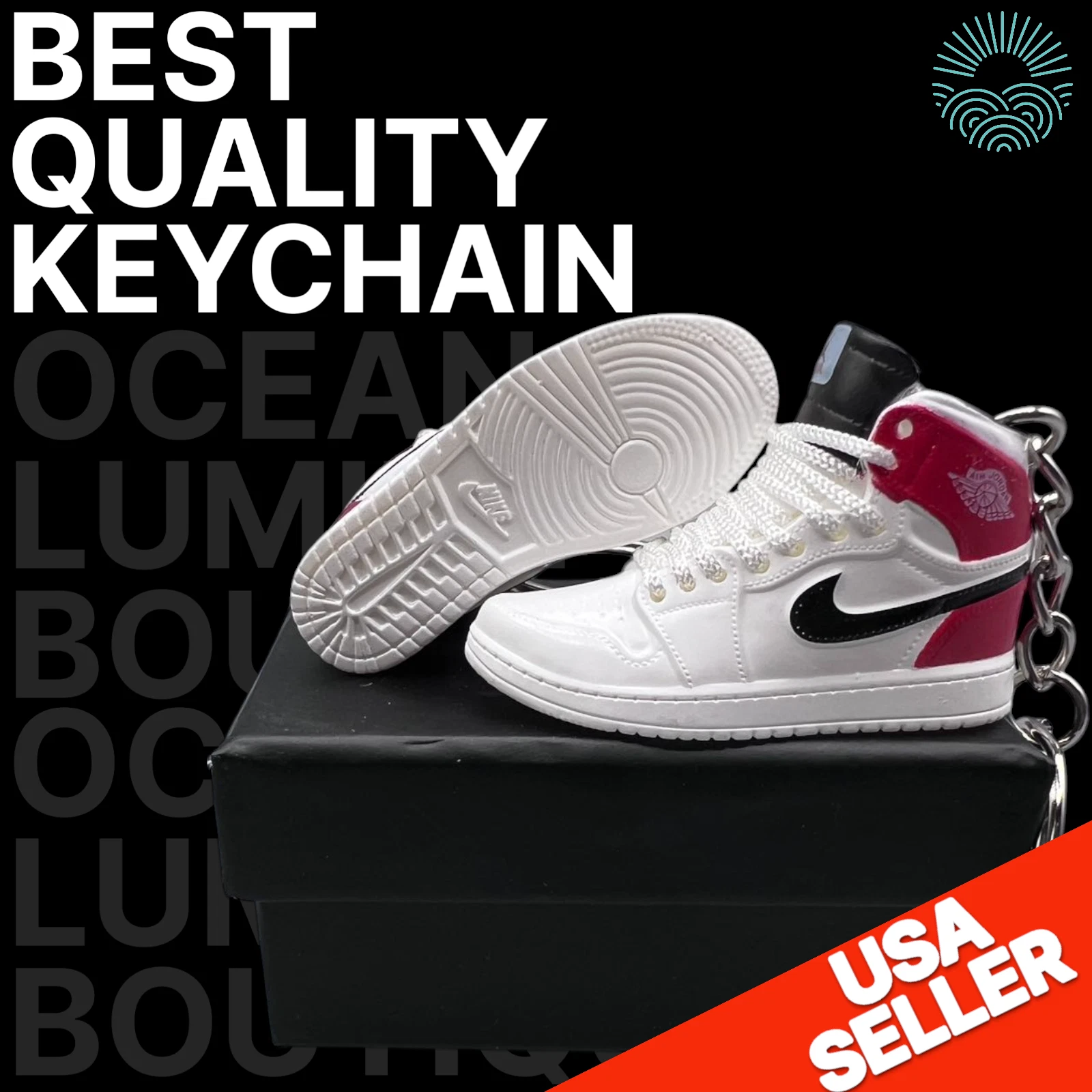 Porte clés Mini Baskets Air Jordan 3D, Baskets Basket de Collection, Options Boîte